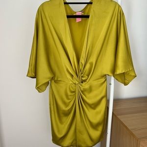 ASOS Deep V Citrine Dressy Mini Cocktail Dress US 4